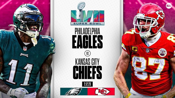 Super Bowl LVII Chiefs vs Eagles, My Place Sports Bar & Grill, Seal Beach,  12 February