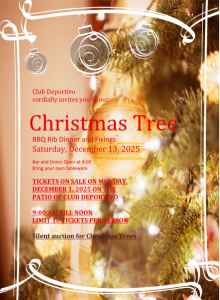 Club Deportivo BBQ Rib Dinner & Christmas Tree Lighting on December 13, 2025