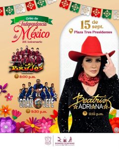 Guaymas Dia de Independencia live music line-up September 15 2026
