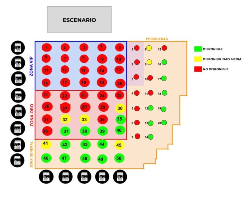 Bacanora Xperience seating layout 2026