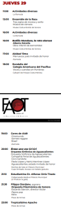 FAOT Jueves 29 programa