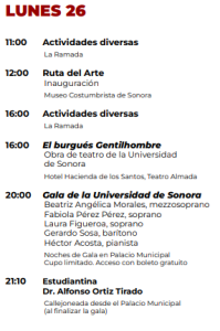 FAOT lunes 26 programa