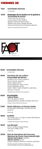 FAOT viernes 30 programa