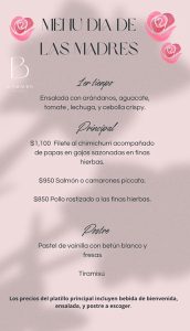 Mother's Day menu 2026 Bonifacios