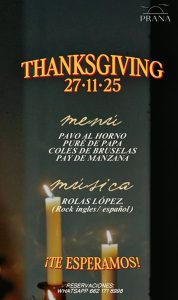 Prana Restaurant Thanksgiving 2025