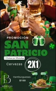 St Patricks Day 2026 green beer at Bonifacios