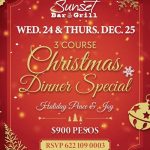 Sunset Bar & Grill Christmas Dinner 2025